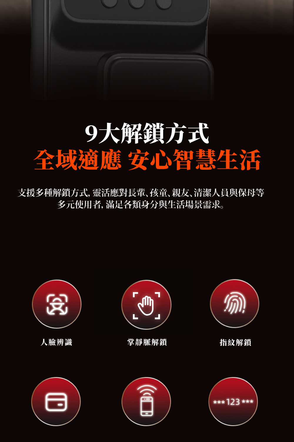 夏普SHARP　HOLO3掌靜脈人臉多功能電子鎖